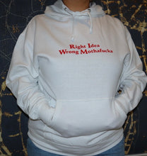Load image into Gallery viewer, White Hoodie with Red RIWM Defintion
