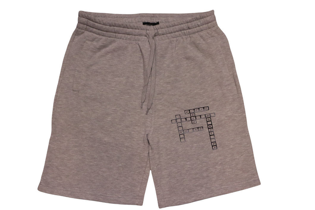 Light Gray Crossword Shorts