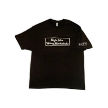 Load image into Gallery viewer, Black Right Idea Wrong Mothafucka Tshirt with border
