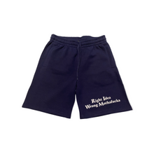 Load image into Gallery viewer, Navy Blue Shorts White Right Idea Wrong Mothafucka
