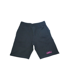Load image into Gallery viewer, Black Shorts with Neon Pink Right Idea Wrong Mothafucka with border
